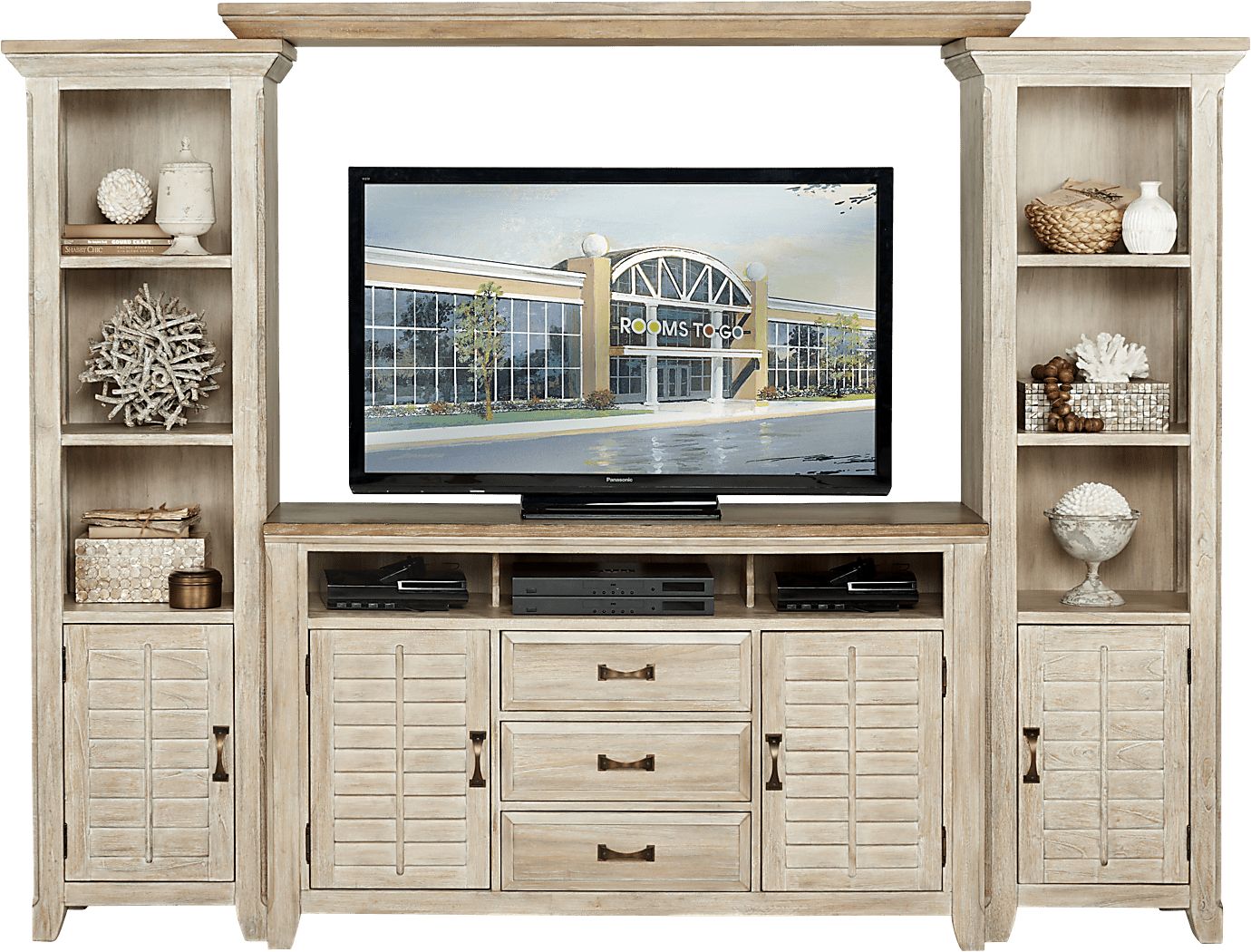 Nantucket Breeze Bisque 4 Pc Wall Unit Rooms To Go