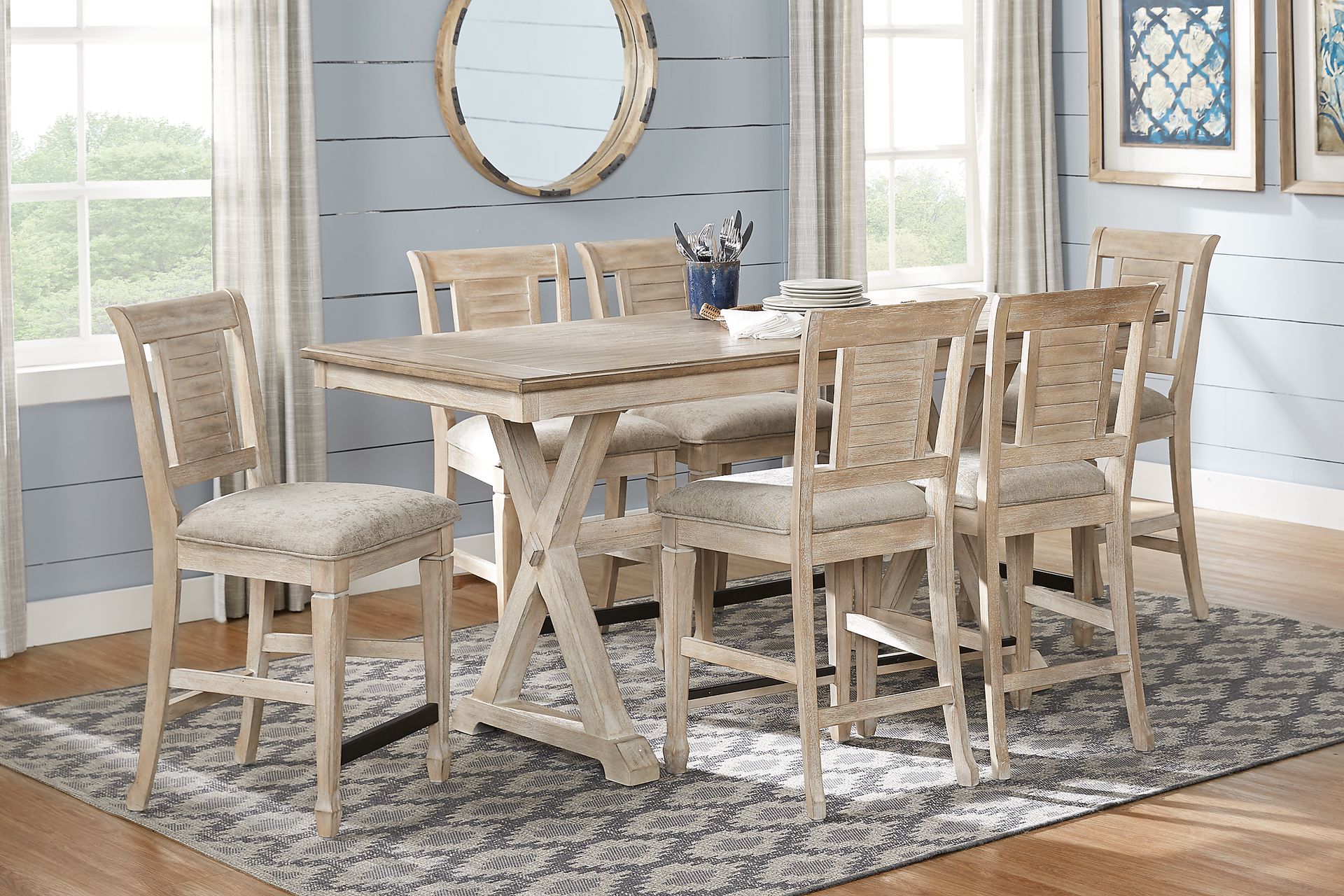 Nantucket Breeze Bisque 5 Pc Counter Height Dining Room - Image 1