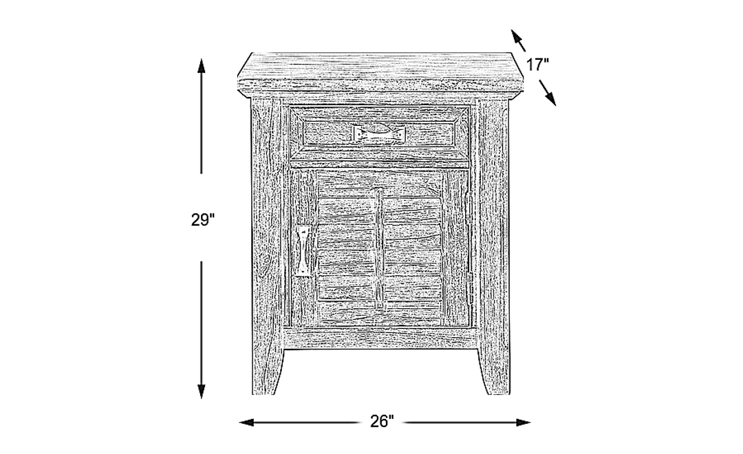 Nantucket Breeze Bisque Door Nightstand
