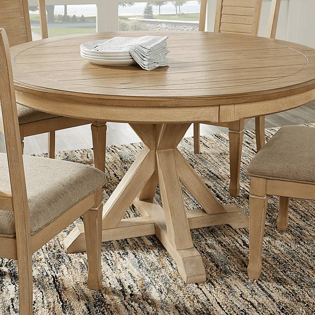 Nantucket Breeze Bisque Round Dining Table - Thumbnail - Image 4