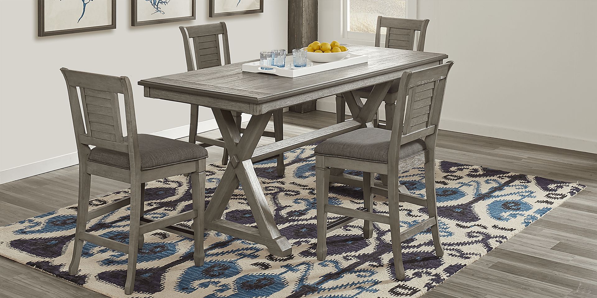 Nantucket Breeze Gray 5 Pc Counter Height Dining Room - Image 1