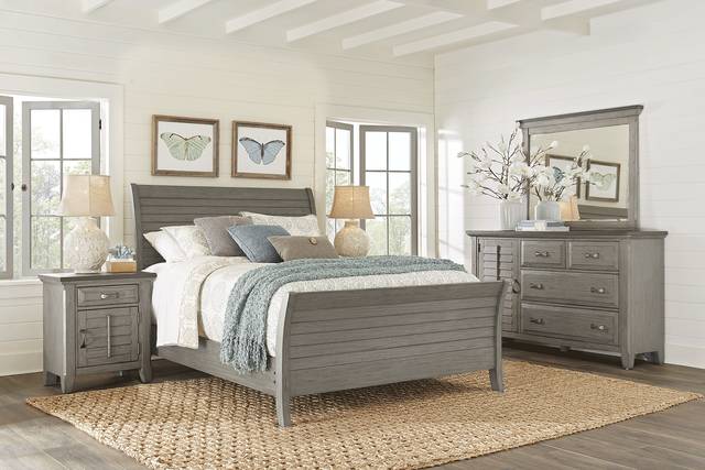 Nantucket Breeze Gray 5 Pc King Sleigh Bedroom - Thumbnail - Image 1