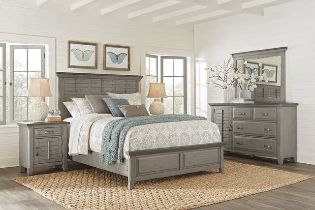 Nantucket Breeze Gray 5 Pc Queen Panel Bedroom - Thumbnail - Image 1