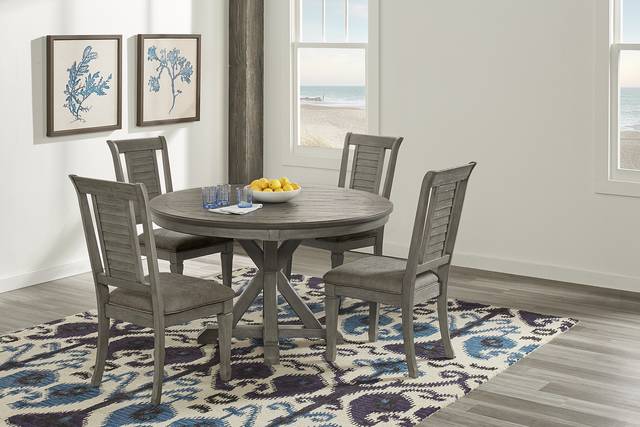 Nantucket Breeze Gray 5 Pc Round Dining Room - Thumbnail - Image 1