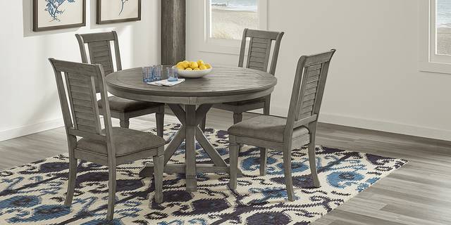 Nantucket Breeze Gray Round Dining Table - Thumbnail - Image 2