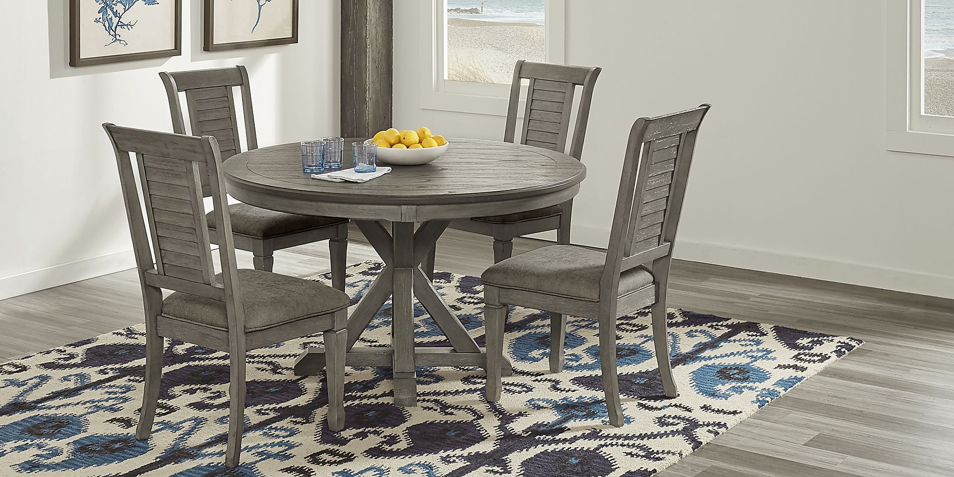 Nantucket Breeze Gray Round Dining Table - Image 2