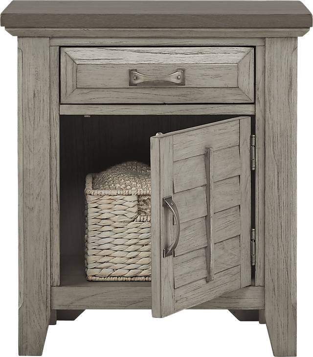 Nantucket Breeze Gray Door Nightstand - Thumbnail - Image 2