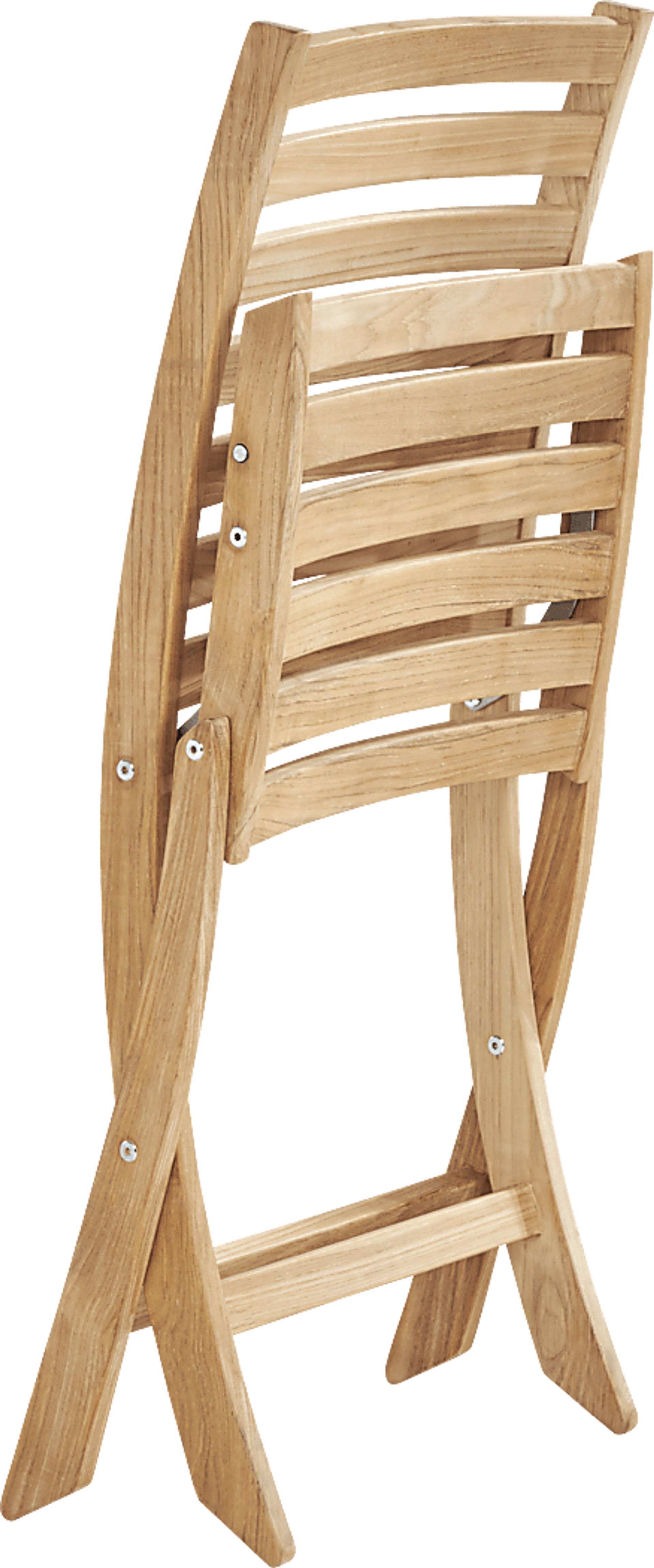Pleasant Bay Natural 5 Pc Outdoor Folding Dining Set - Image 8