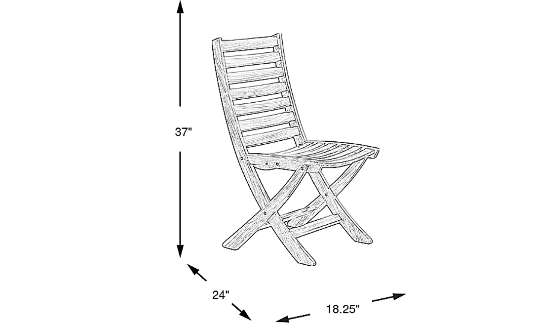 Pleasant Bay Natural Outdoor Folding Dining Chair
