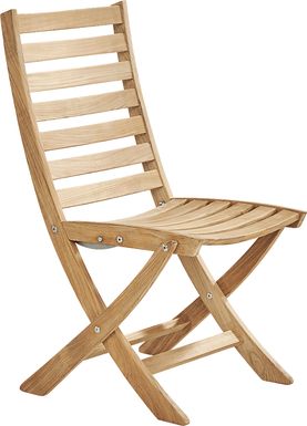 Pleasant Bay Natural Outdoor Folding Dining Chair