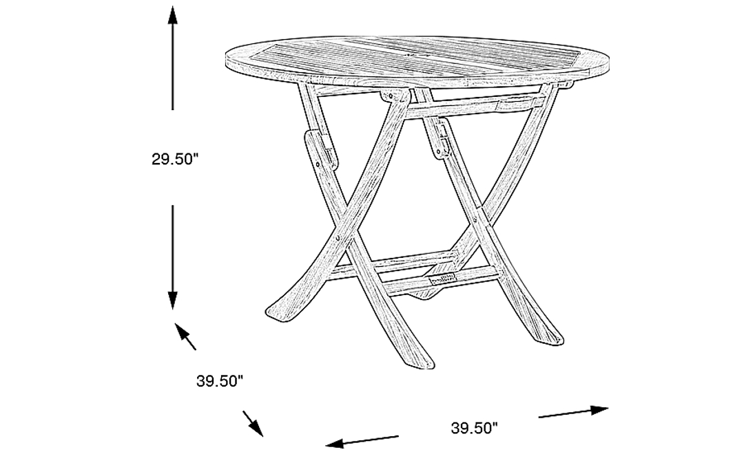 Pleasant Bay Natural Outdoor Folding Dining Table