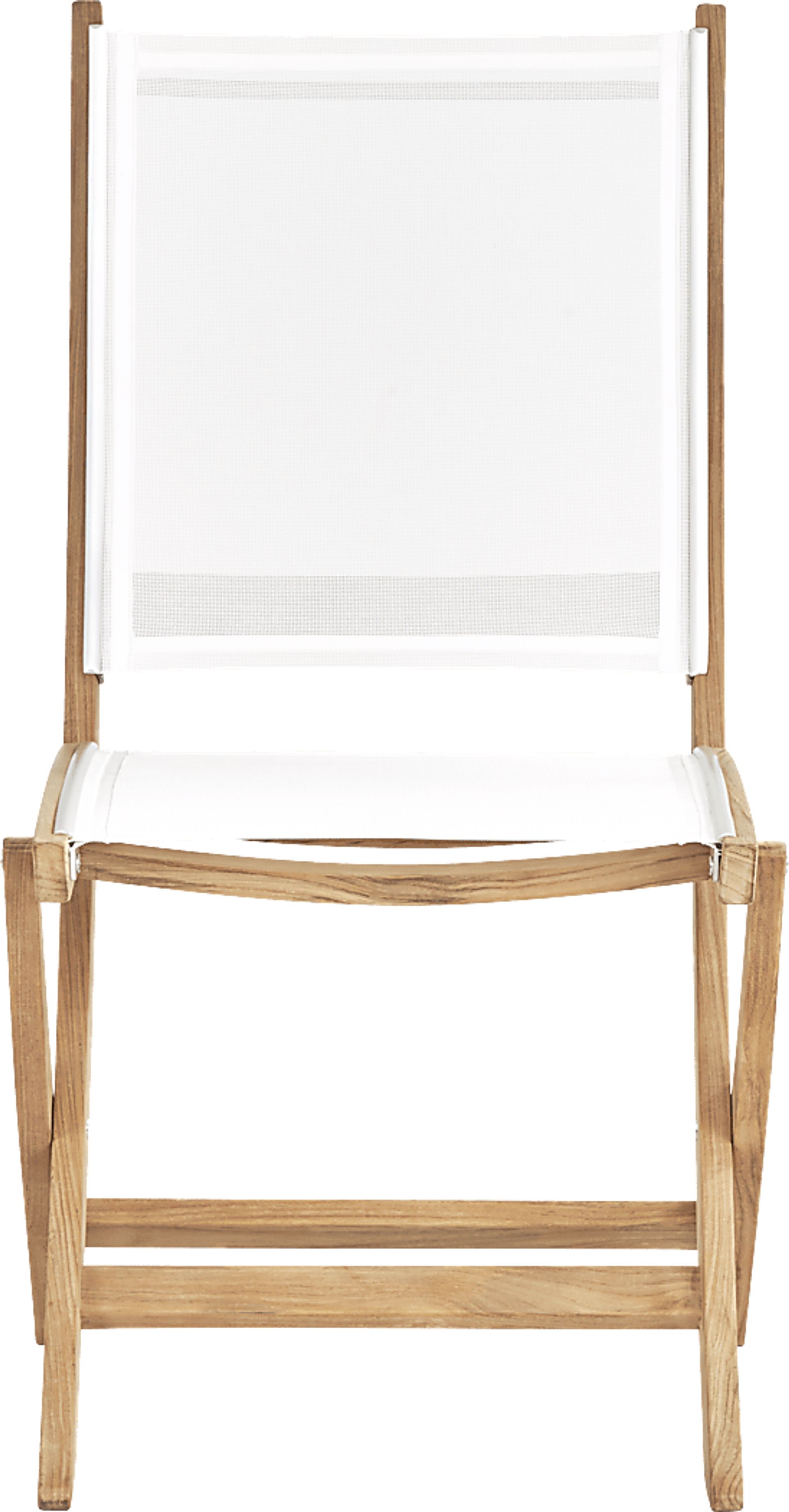 Pleasant Bay Natural Outdoor Folding Sling Dining Chair - Image 2