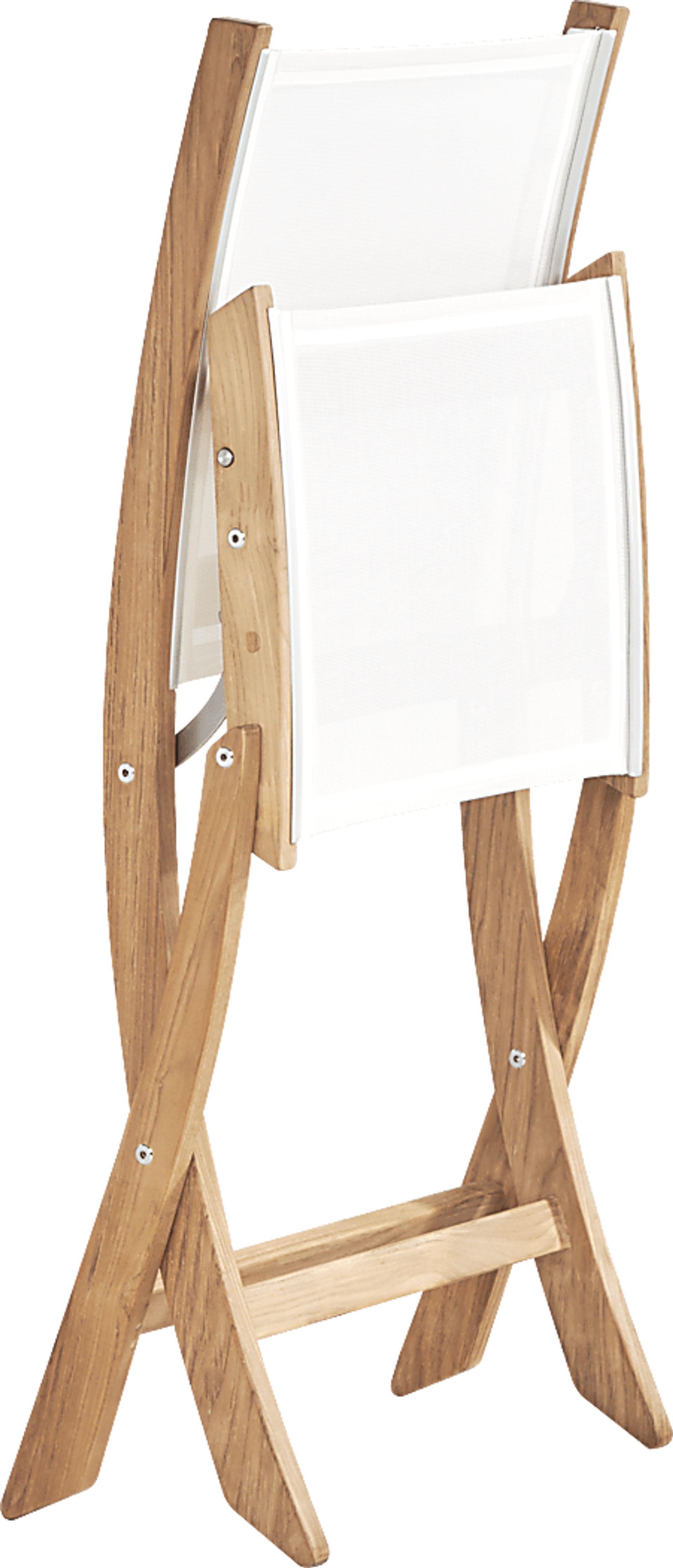 Pleasant Bay Natural Outdoor Folding Sling Dining Chair - Image 3