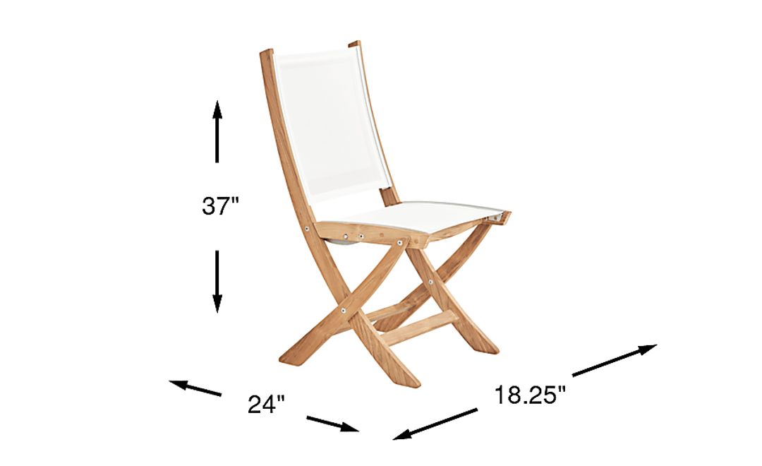 Pleasant Bay Natural Outdoor Folding Sling Dining Chair