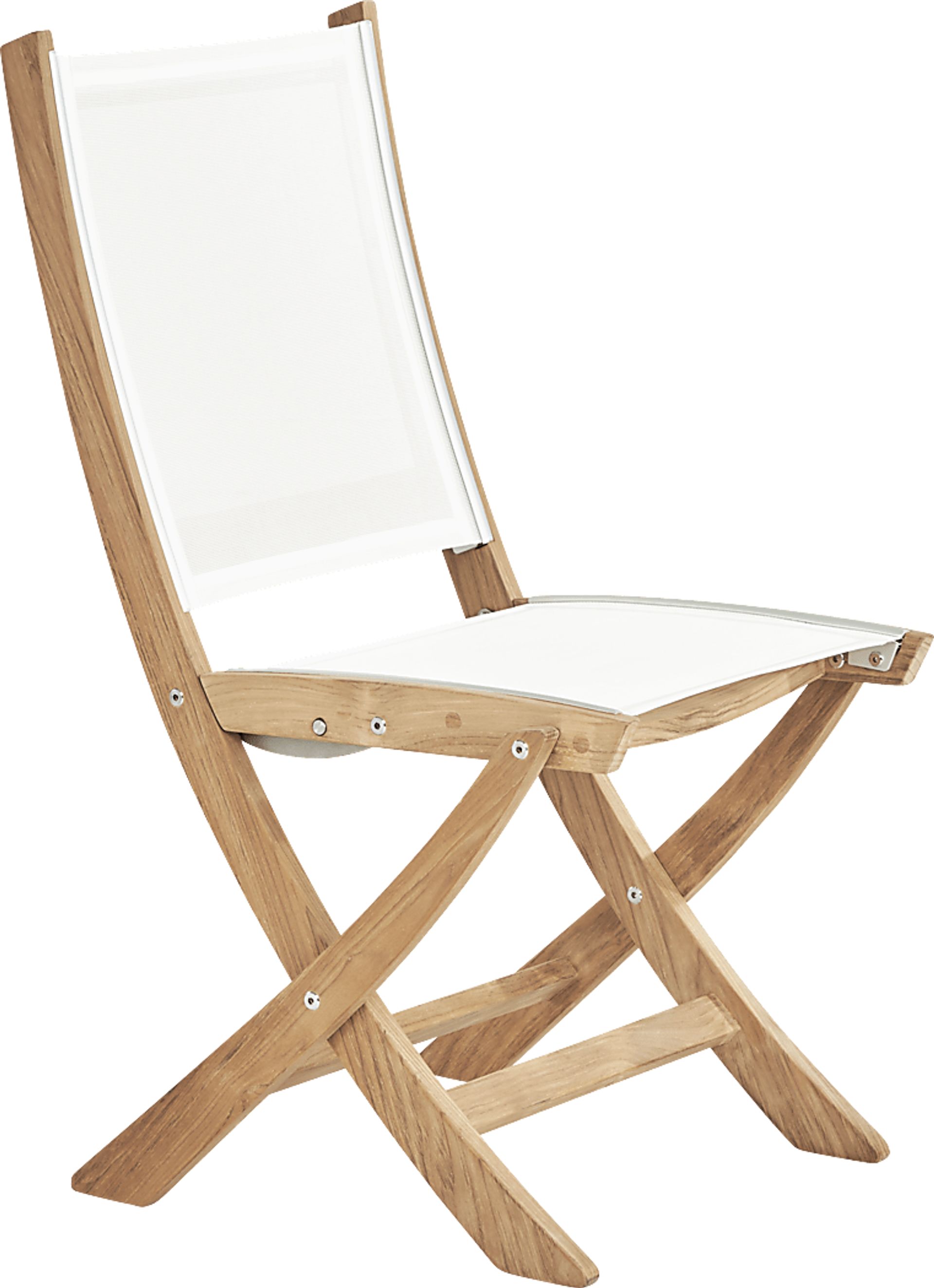 Pleasant Bay Natural Outdoor Folding Sling Dining Chair - Image 1