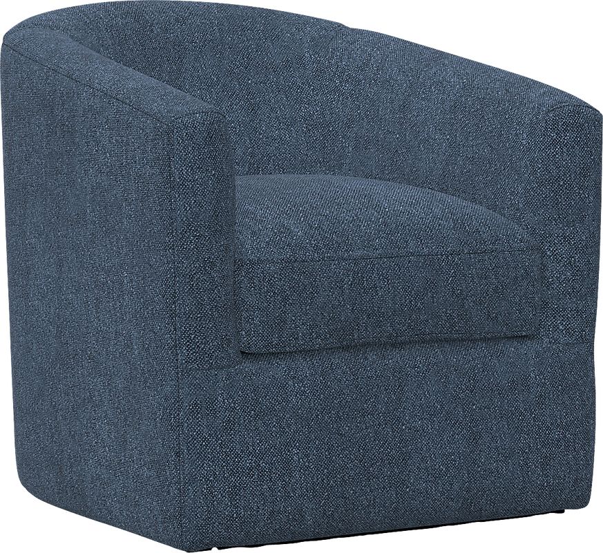 Naoke I Blue Swivel Accent Chair