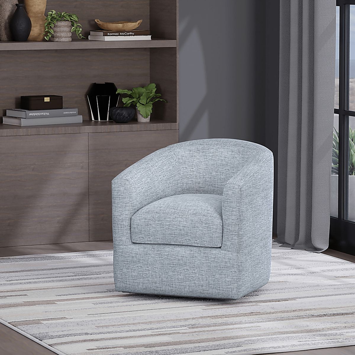 Naoke I Gray Polyester Fabric Swivel Accent Chair | Rooms to Go