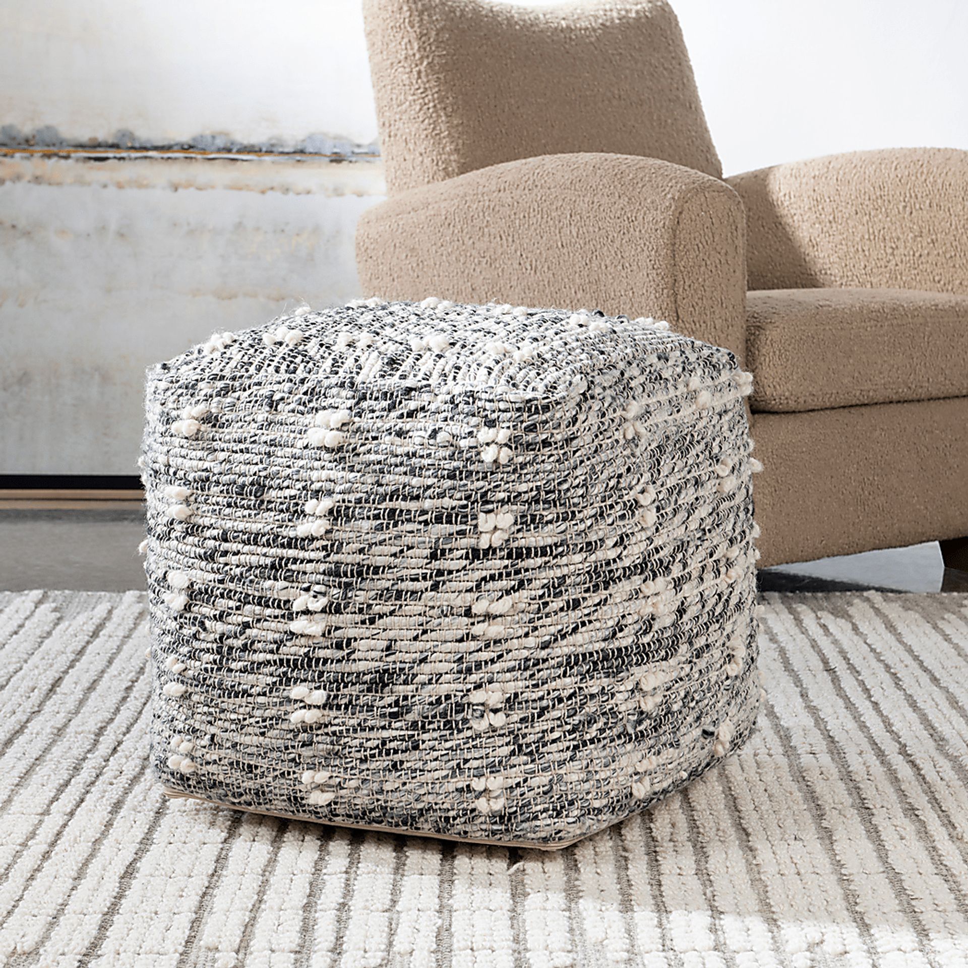 Naos Gray Pouf - Image 2