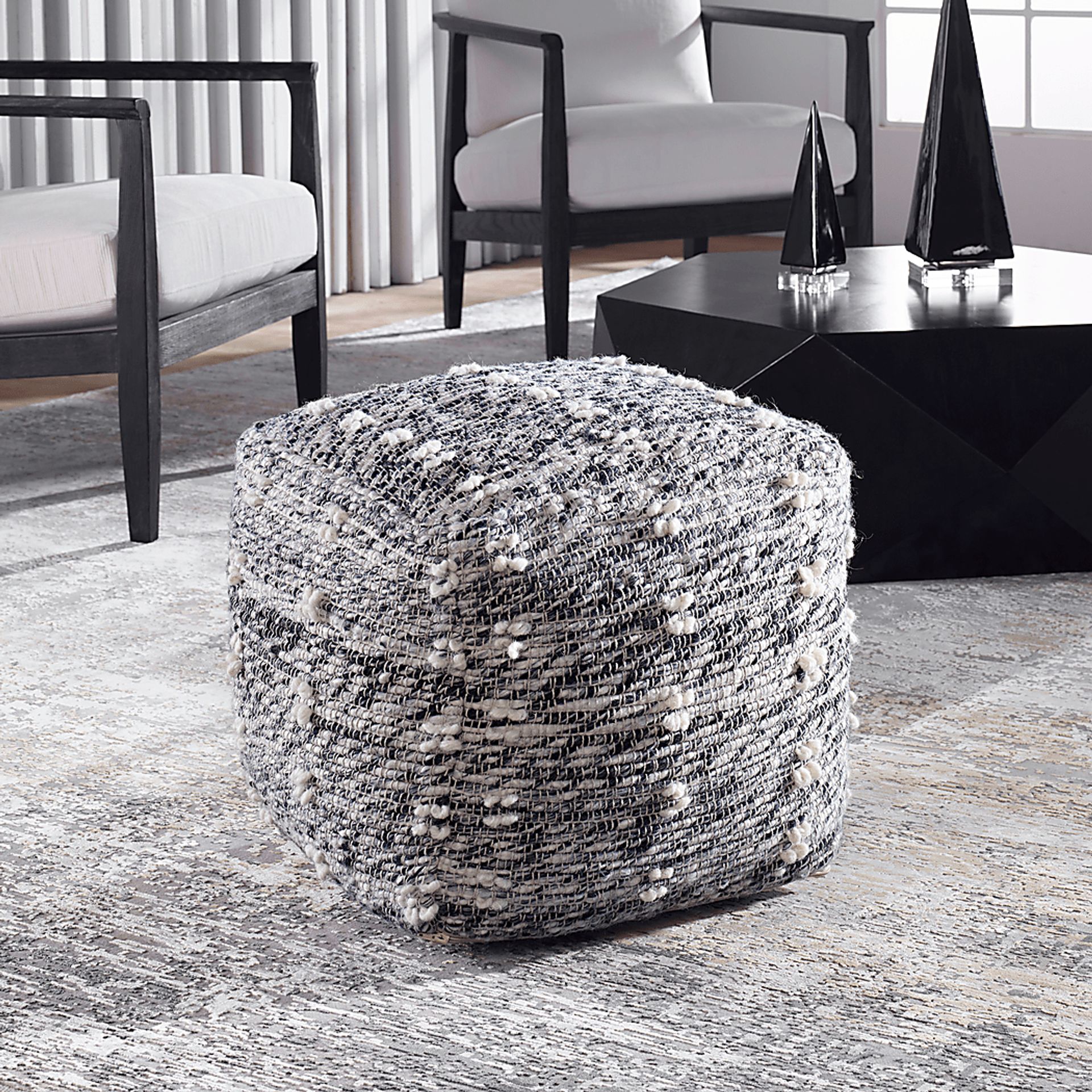 Naos Gray Pouf - Image 3