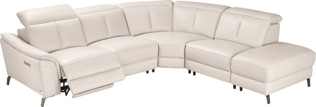 Naples Ivory Leather 8 Pc Dual Power Reclining Sectional Living Room - Thumbnail - Image 6