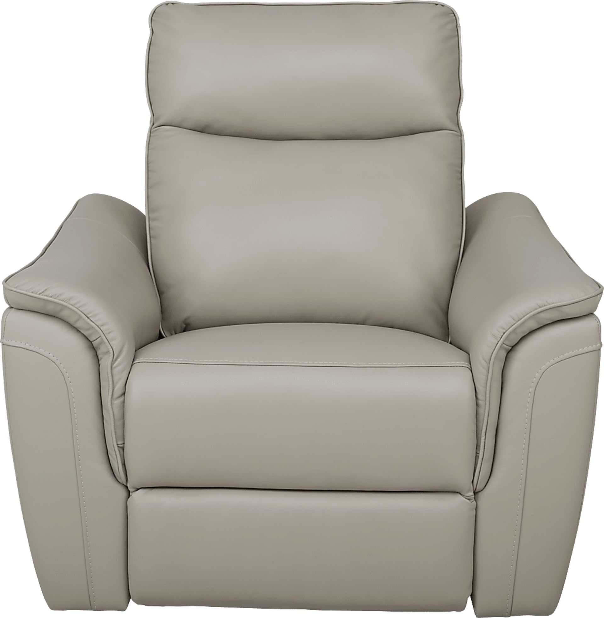 Naples Light Gray Leather Recliner - Image 2