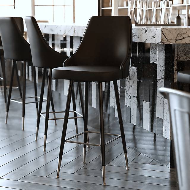 Narain Black Barstool, Set of 2 - Thumbnail - Image 3