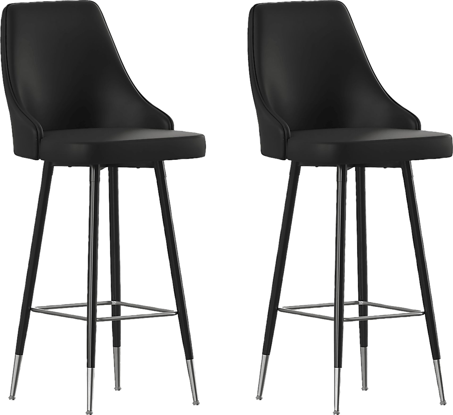 Narain Black Barstool, Set of 2 - Image 1