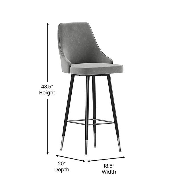 Narain Gray Bar Stool, Set of 2 - Thumbnail - Image 9