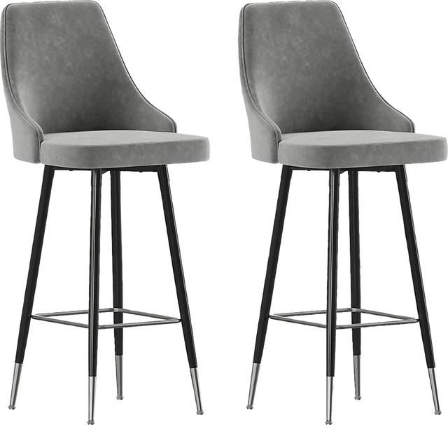 Narain Gray Bar Stool, Set of 2 - Thumbnail - Image 1