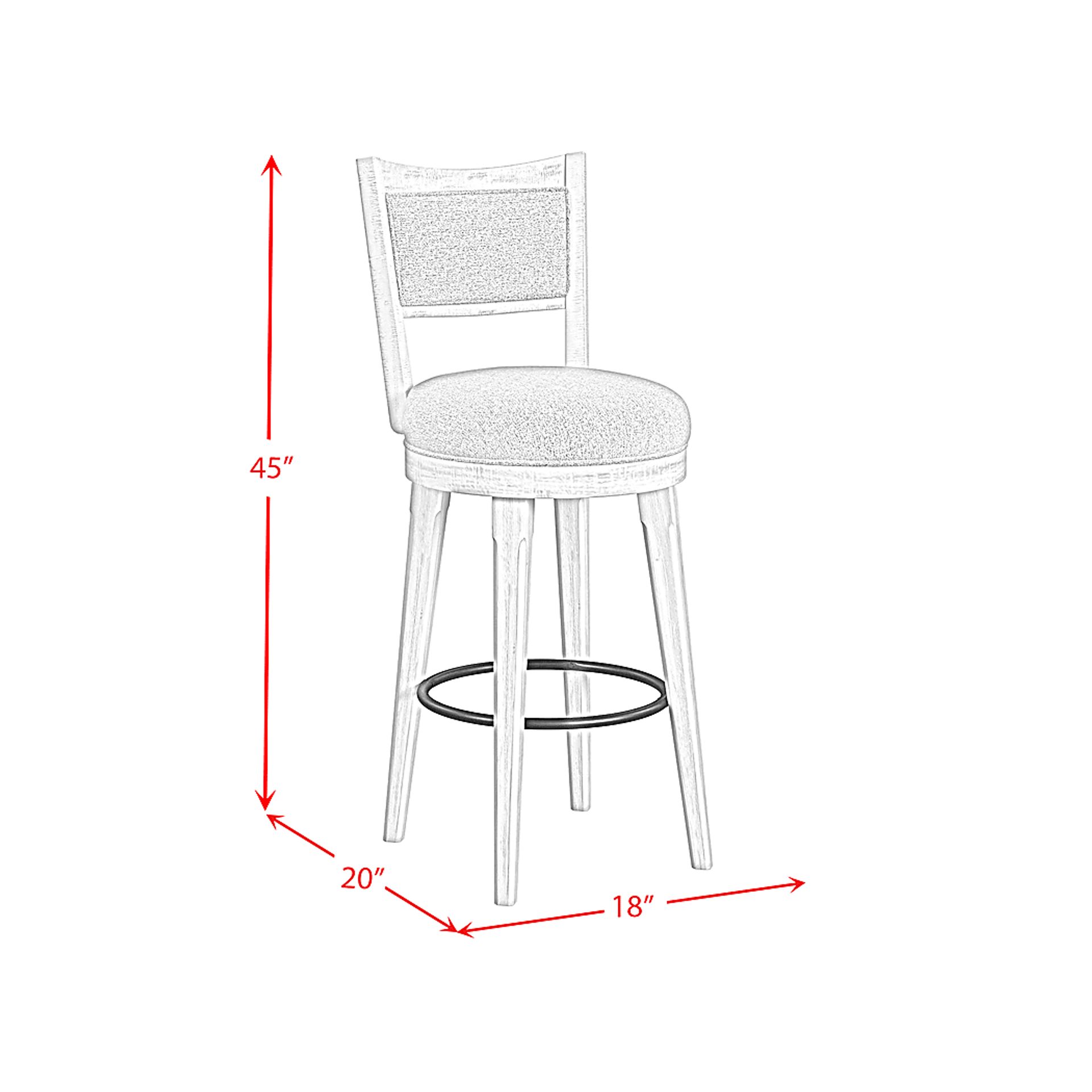 Nare Gray Bar Stool Set of 2 - Image 4