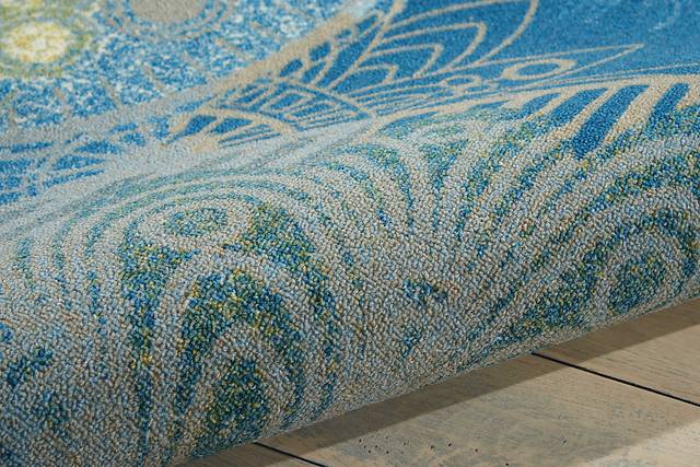 Narely Blue 8' x 11' Indoor/Outdoor Rug - Thumbnail - Image 2