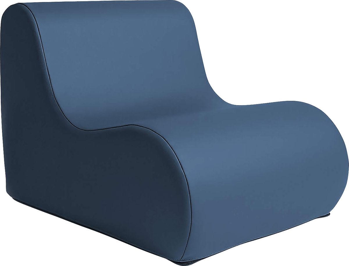 Nariko Blue Vinyl Fabric Small Chair | Rooms to Go