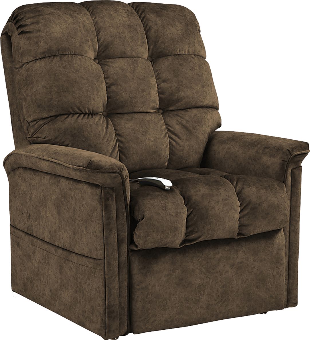 Narin Brown Polyester Fabric Power Recliner   Rooms To Go