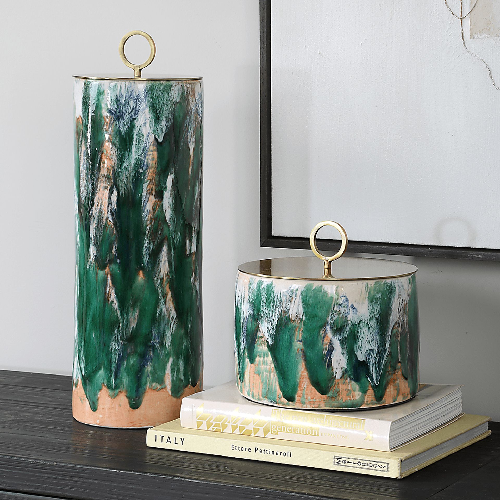Narro Green Cannister, Set of 2 - Image 2