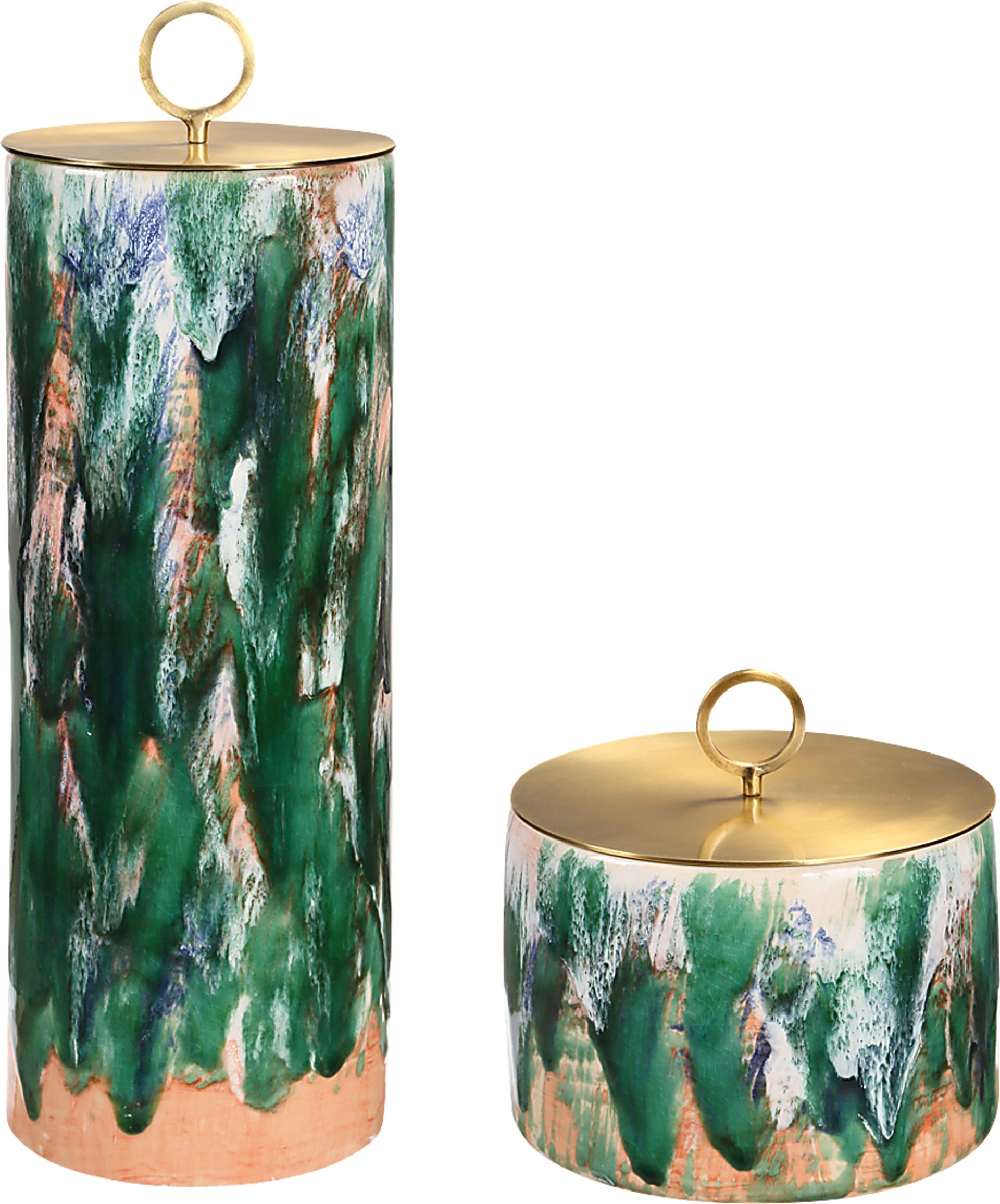 Narro Green Cannister, Set of 2 - Image 1