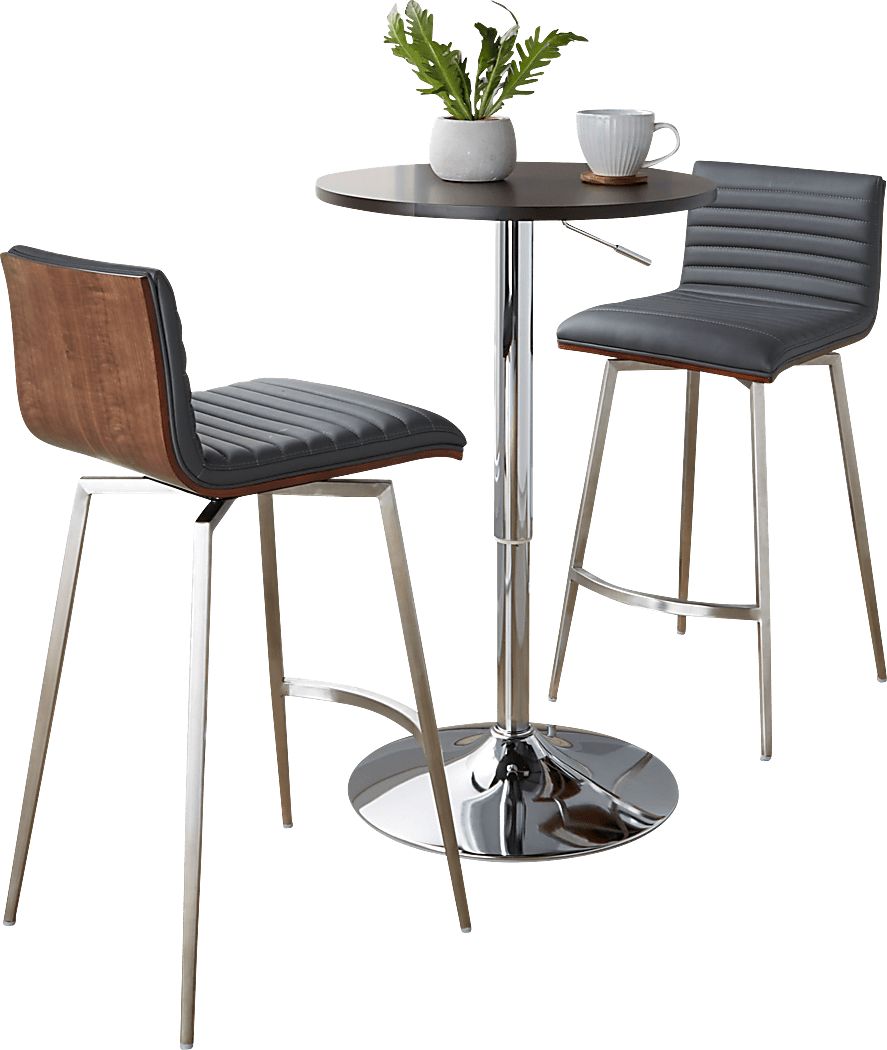 Narsi Gray Adjustable Swivel 3 Pc Counter Height Dining Set