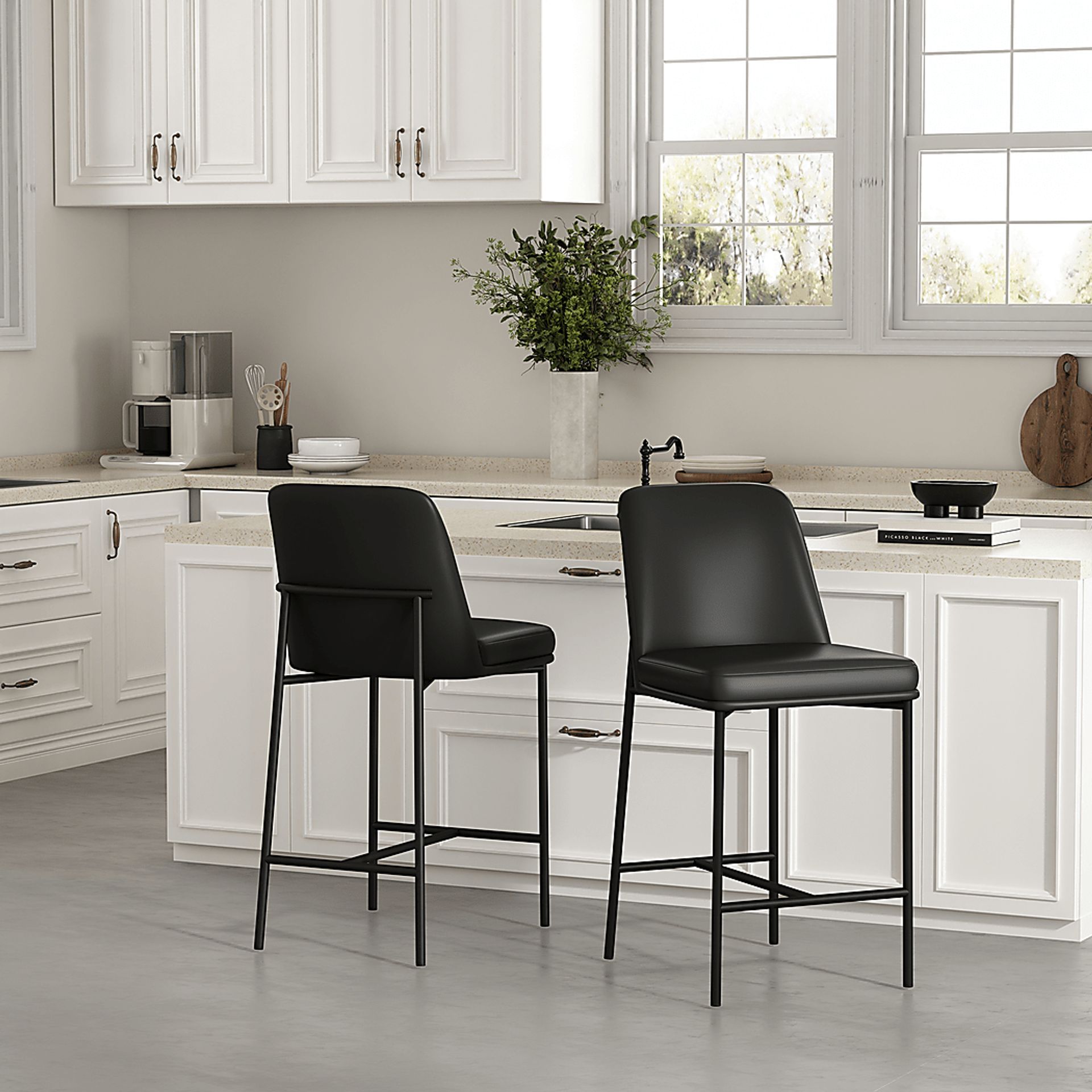 Nasli Black Counter Stool, Set of 2 - Image 2