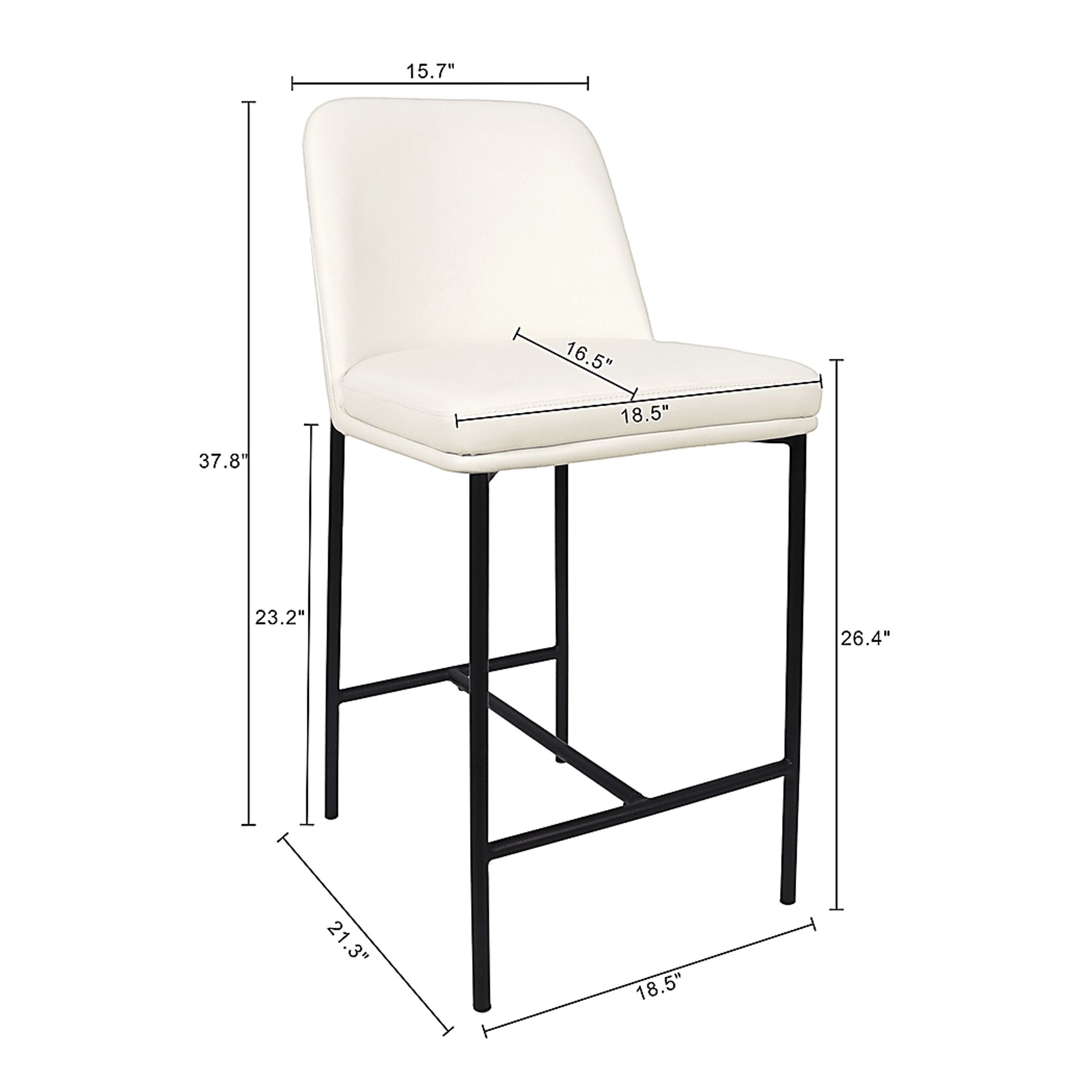 Nasli White Counter Stool, Set of 2 - Image 6