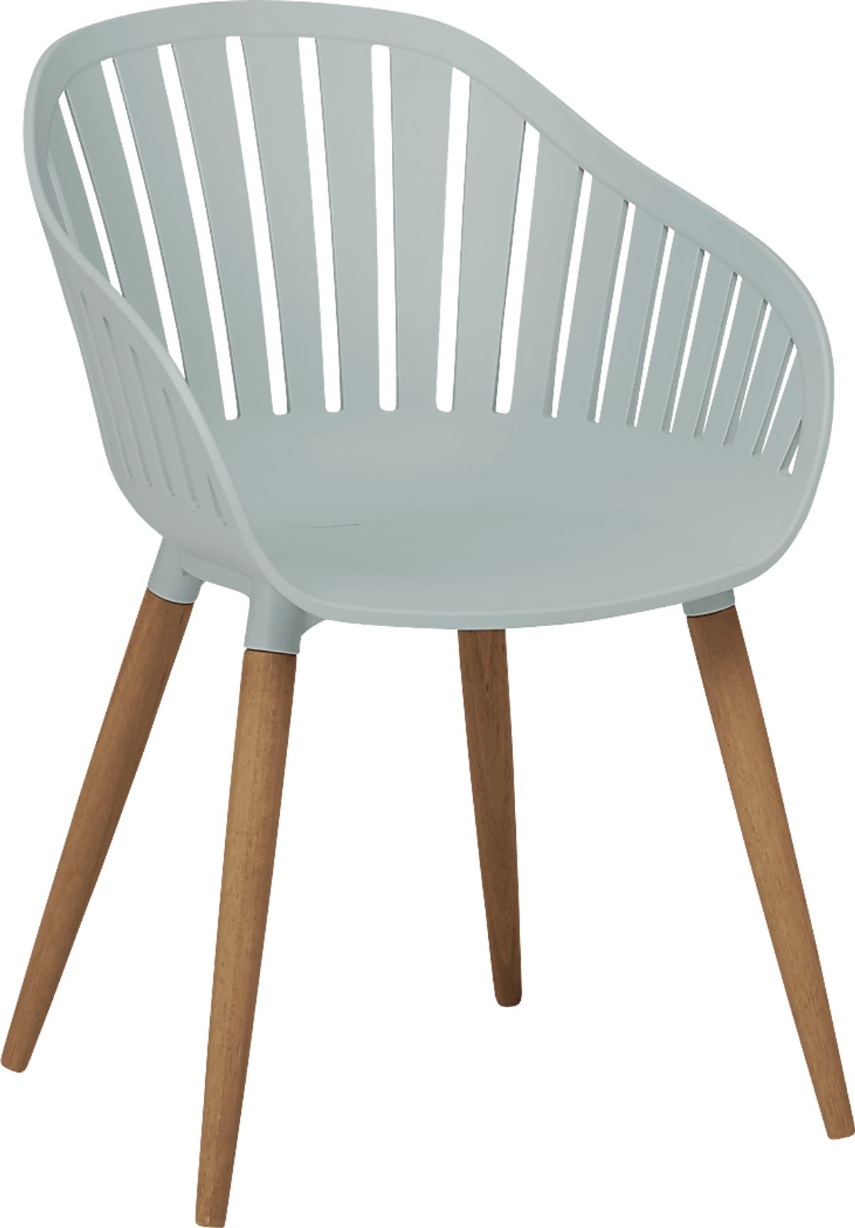 Nassau Light Wood Fruitwood Green Synthetic Fabric Outdoor Side Chair ...