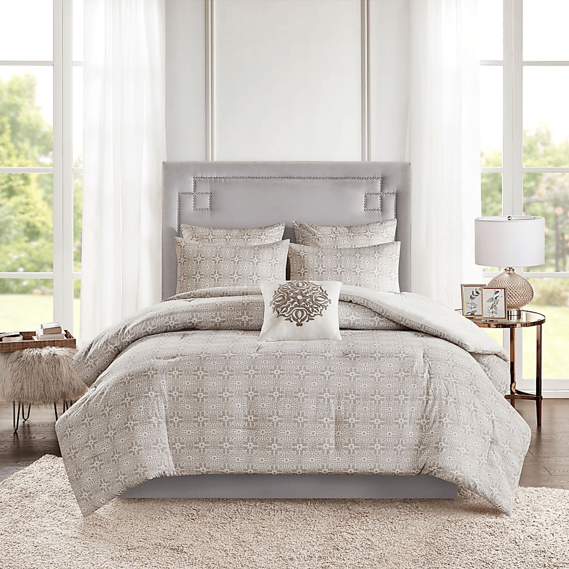 Nasworthy Ivory 6 Pc Full/Queen Comforter Set - Image 4