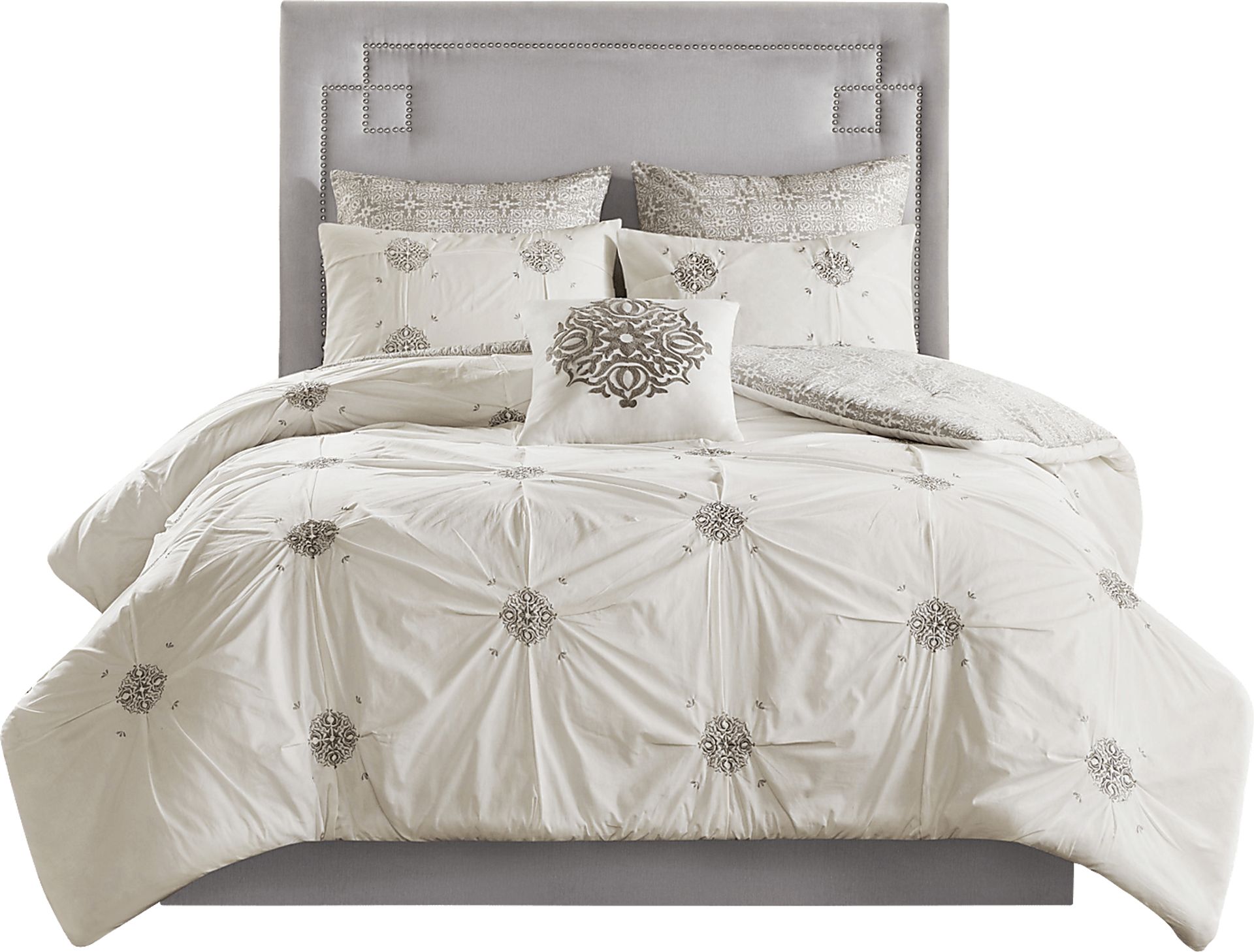 Nasworthy Ivory 6 Pc Full/Queen Comforter Set - Image 7