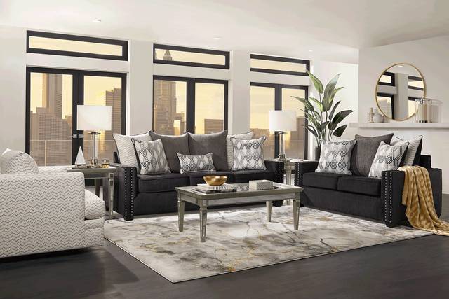 Natalia Black 8 Pc Living Room - Thumbnail - Image 1