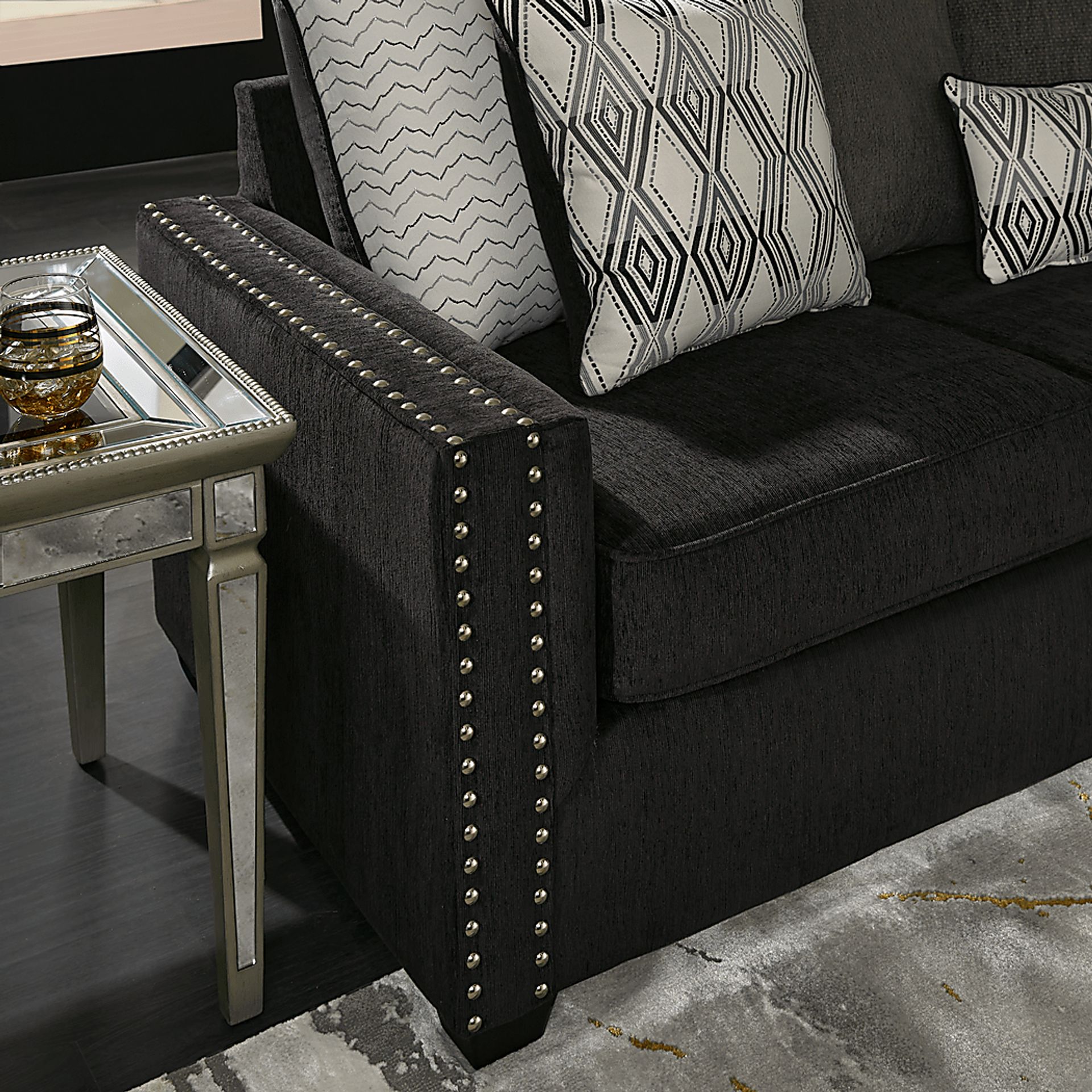 Natalia Black 7 Pc Living Room - Image 6