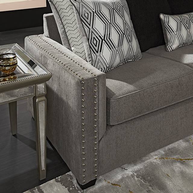 Natalia Gray 7 Pc Living Room with Gel Foam Sleeper Sofa - Thumbnail - Image 3
