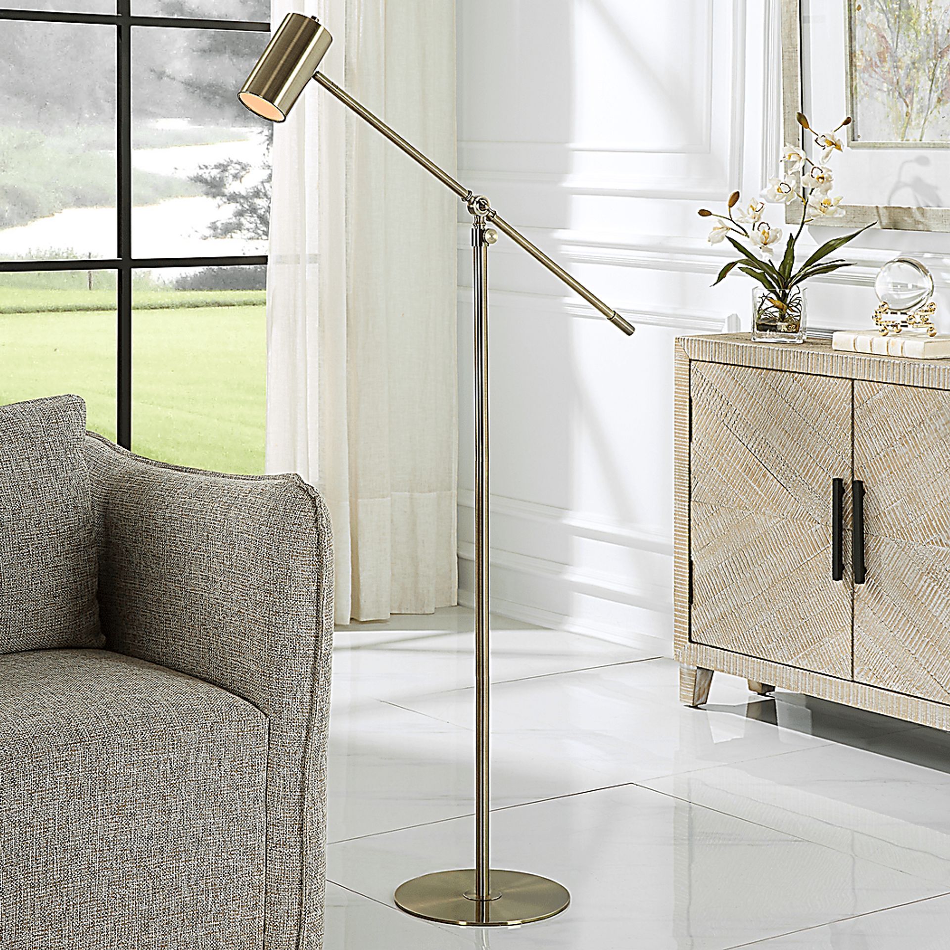 Natchez Avenue Brass Floor Lamp - Image 4