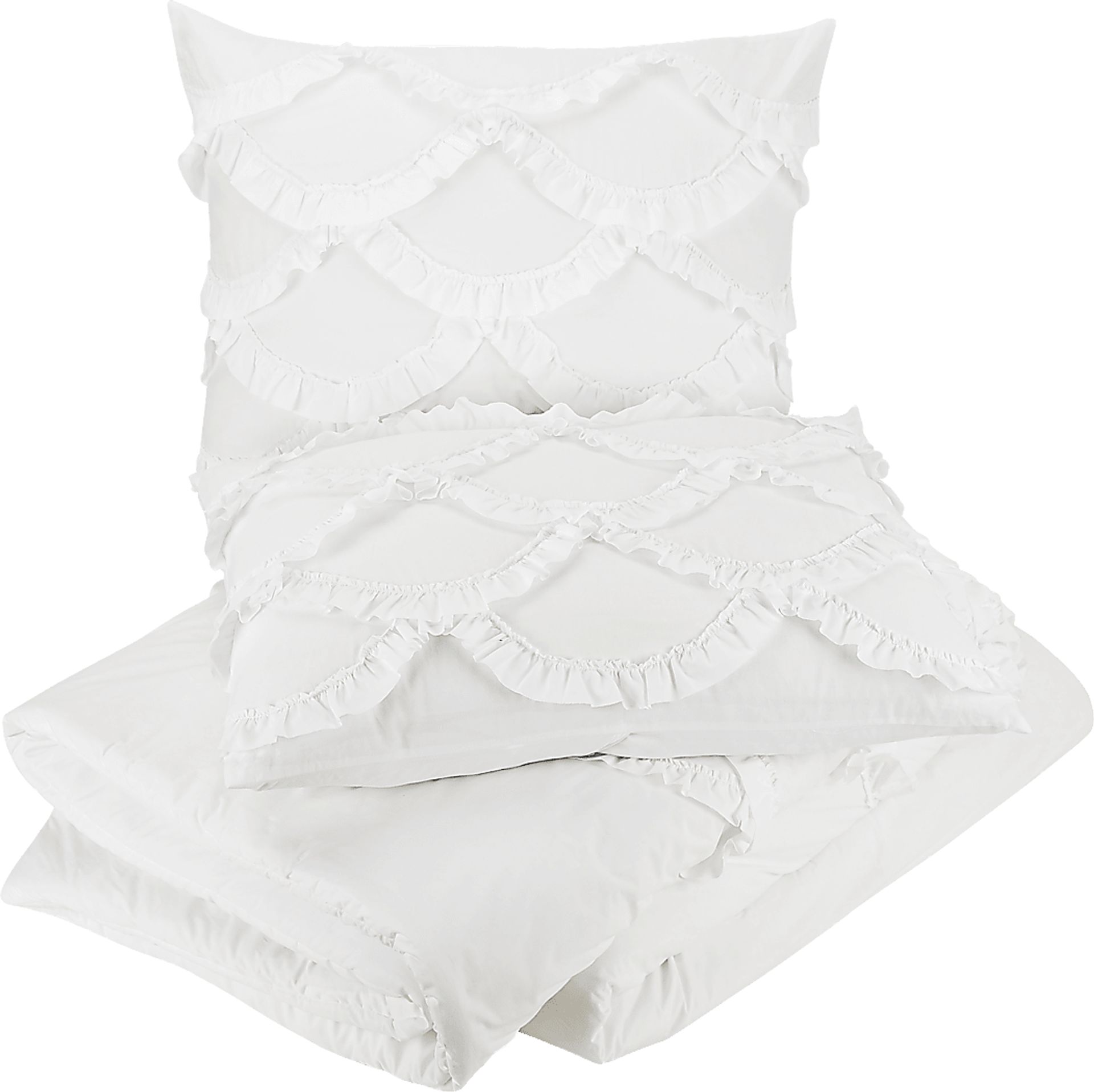 Nathaira White 4 Pc King Comforter Set - Image 4