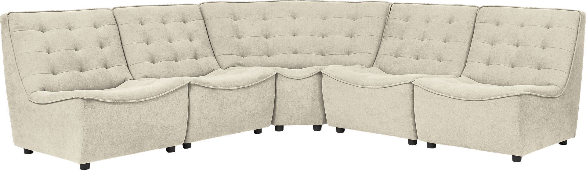Nathan Square Beige 5 Pc Sectional - Image 1