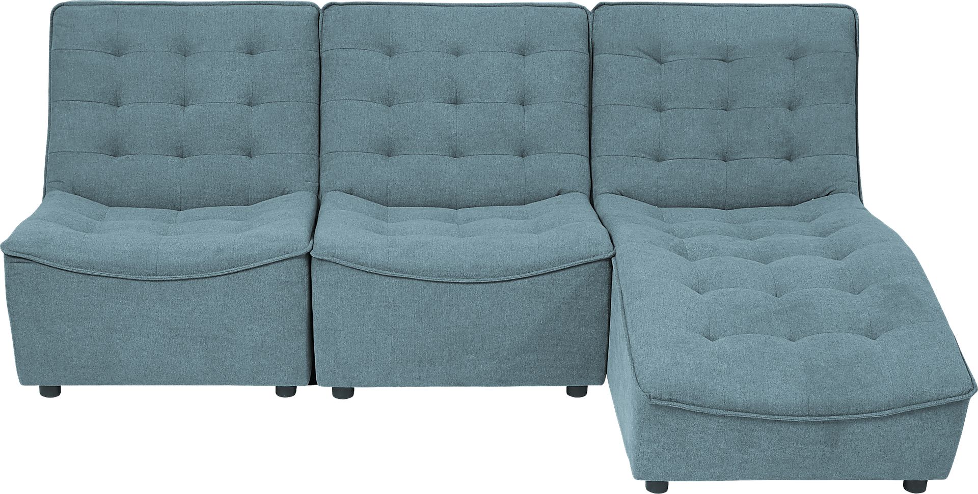 Nathan Square Blue 3 Pc Sectional - Image 2