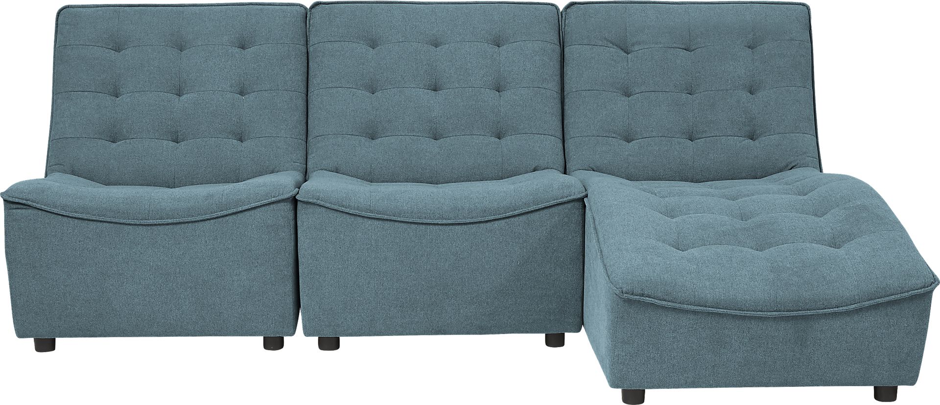 Nathan Square Blue 3 Pc Sectional - Image 1