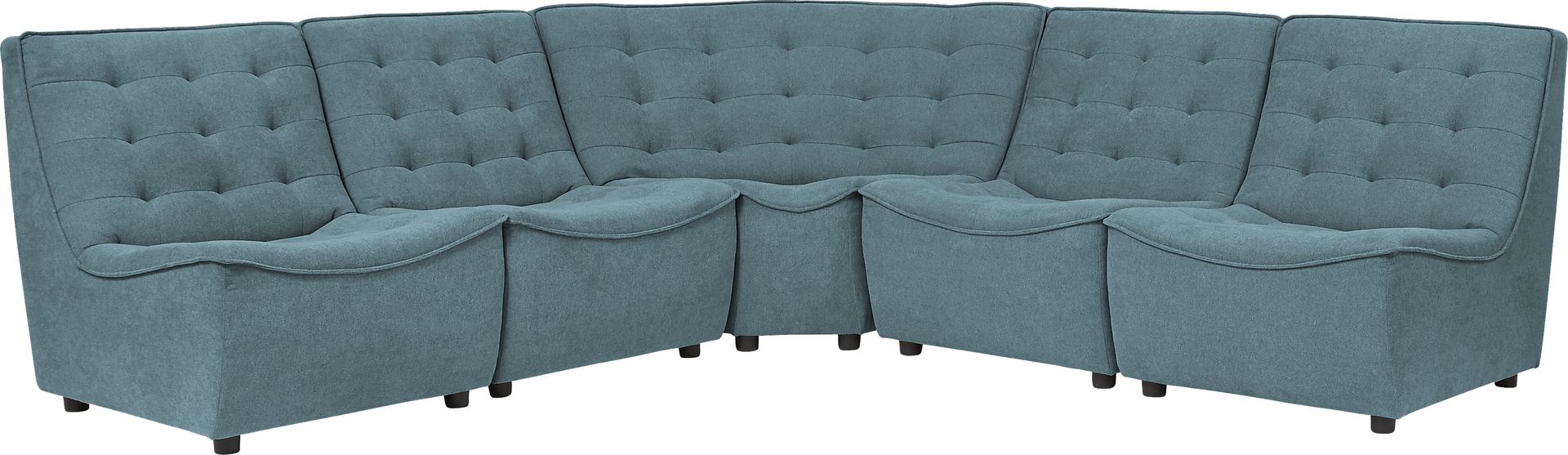 Nathan Square Blue 5 Pc Sectional - Image 1